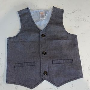 NWOT Gymboree Boys Oxford Vest Holiday Gray Sharp Dressed Size 2T 3T